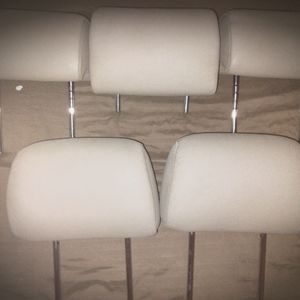5 BEIGE BMW X5 3.0i LEATHER HEADRESTS W/ ALL EMBLEMS